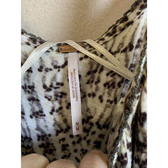 Free People Sierra Cami Criss Cross Top Size Small Brown Y2K Boho Flowy Festival - Picture 5 of 12